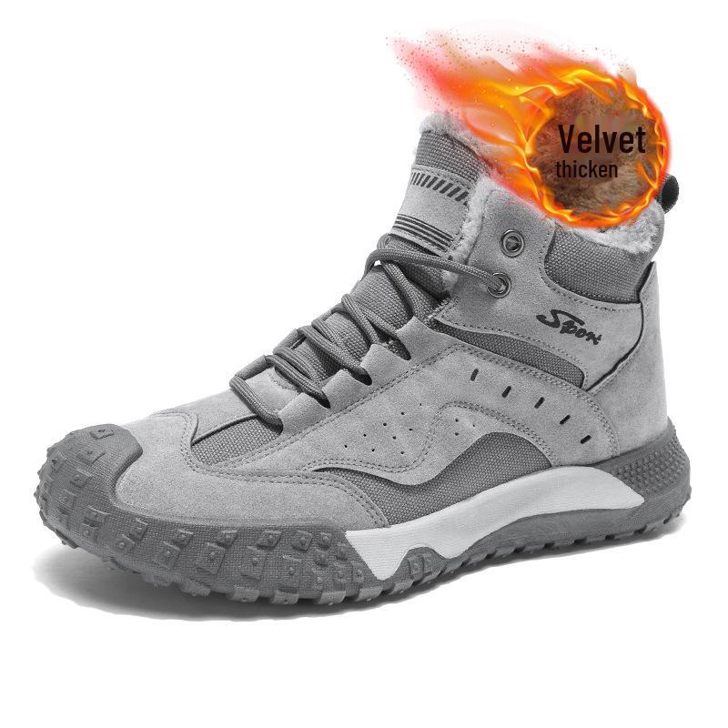 Winter High-Top Plush Work Shoes: Durable, Anti-Smash, Fashionable Outdoor Footwear