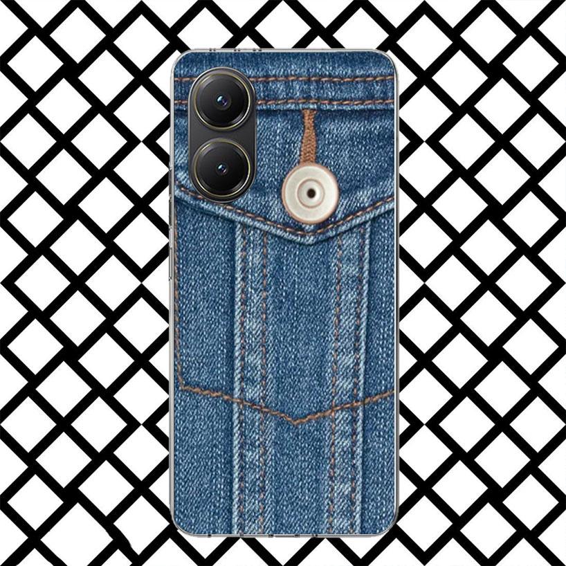 Ретро Джинсовый Вышитый Чехол для Телефона для Xiaomi Poco F7 Ultra X7 X6 X5 Pro X4 Gt M8 M7 Redmi 15 15C 13 13C 12 12C Мягкая Крышка Funda