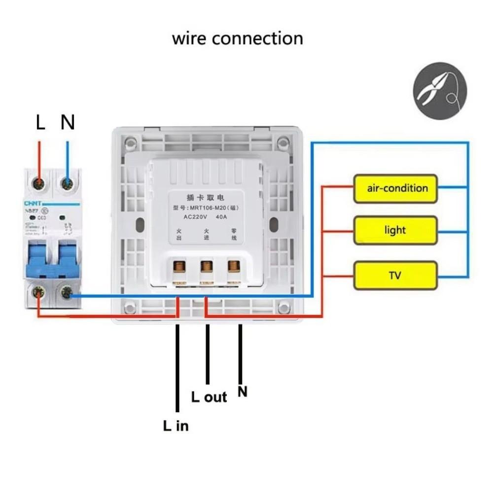 White Energy Saving Switch 40A Insert Key Switch Smart Hotel Card Switch Access Control System