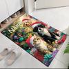 Custom Name Christmas Dog Printed Carpet, for Office Chair Living Room Bedroom Kitchen Room Decor Gifts.