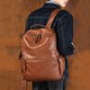 Кожаный женский рюкзак для путешествий на открытом воздухе, винтажный школьный рюкзак большой емкости, мужской рюкзак-портфель для ноутбука 15,6 дюймов