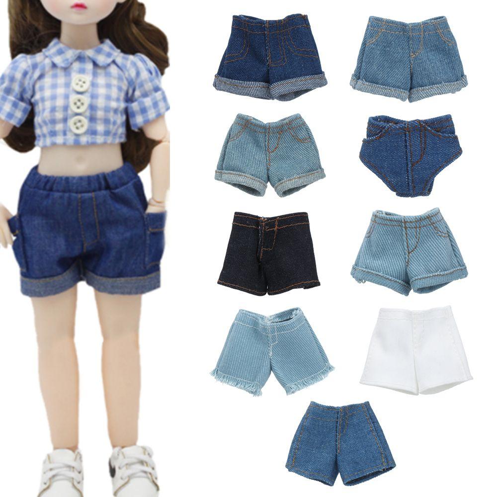 Kids Toys 1/6 BJD Dolls 11.5" Leather Pants Shorts Floral Jeans Dolls Trousers Clothes Accessories