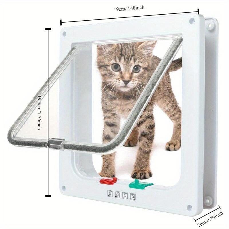 1 Pcs Four-way Lock Dog Cat Flap Door Pet Door Animal Safety Flap Door Plastic Puppy Door Cat Flap Pet Door