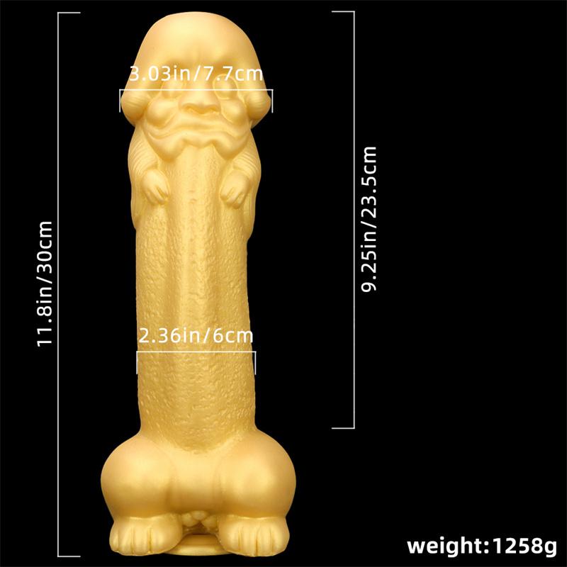 Большой лысый большой золотой силиконовый анальный штекер, анус мягкой формы, анальное расширение, большой толстый фаллоимитатор, мастурбатор