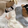 Ladies Autumn Winter Thickened Warm Simple Solid Color Bow Embroidered Wool Pile Pile Socks