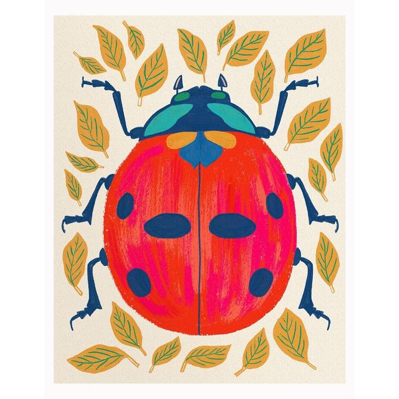 Интересный Ретро Натуральный Мультяшный Насекомое Арт Постер Печать на Холсте Гостиная Спальня Детская Комната Домашнее Украшение Подарок