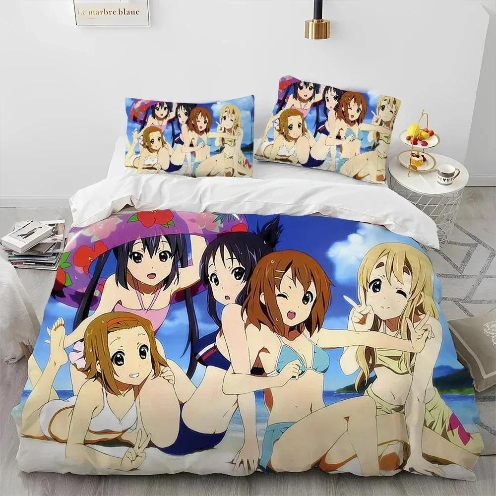 3D K-On Мультяшный Милый Лолита Кавайные Девочки Комплект Постельного Белья С Наволочкой Пододеяльником Мягкий Размер Queen King Постельное Белье Дом