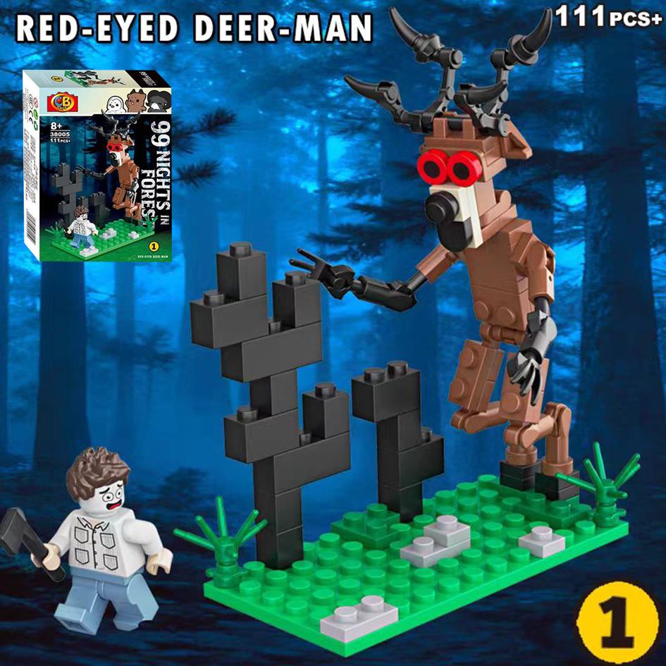 99 Ночей в Лесу Фигурки Игрушка Фигурка Строительный Блок Монстр Олень Сцена Охоты Блоки Коллекция Модель Игрушки для Детей Подарок