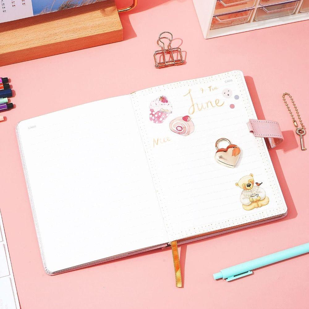 PU кожаный персональный планировщик блокнот B6 с подкладкой дорожный дневник в форме сердца с замком журнал для женщин