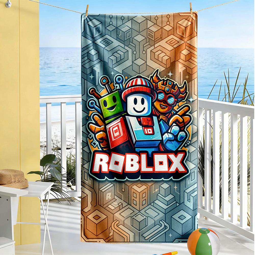 Пляжное полотенце Roblox Мягкое Прочное Быстросохнущее Удобное Легкое Идеально для Путешествий Йоги Кемпинга и Плавания