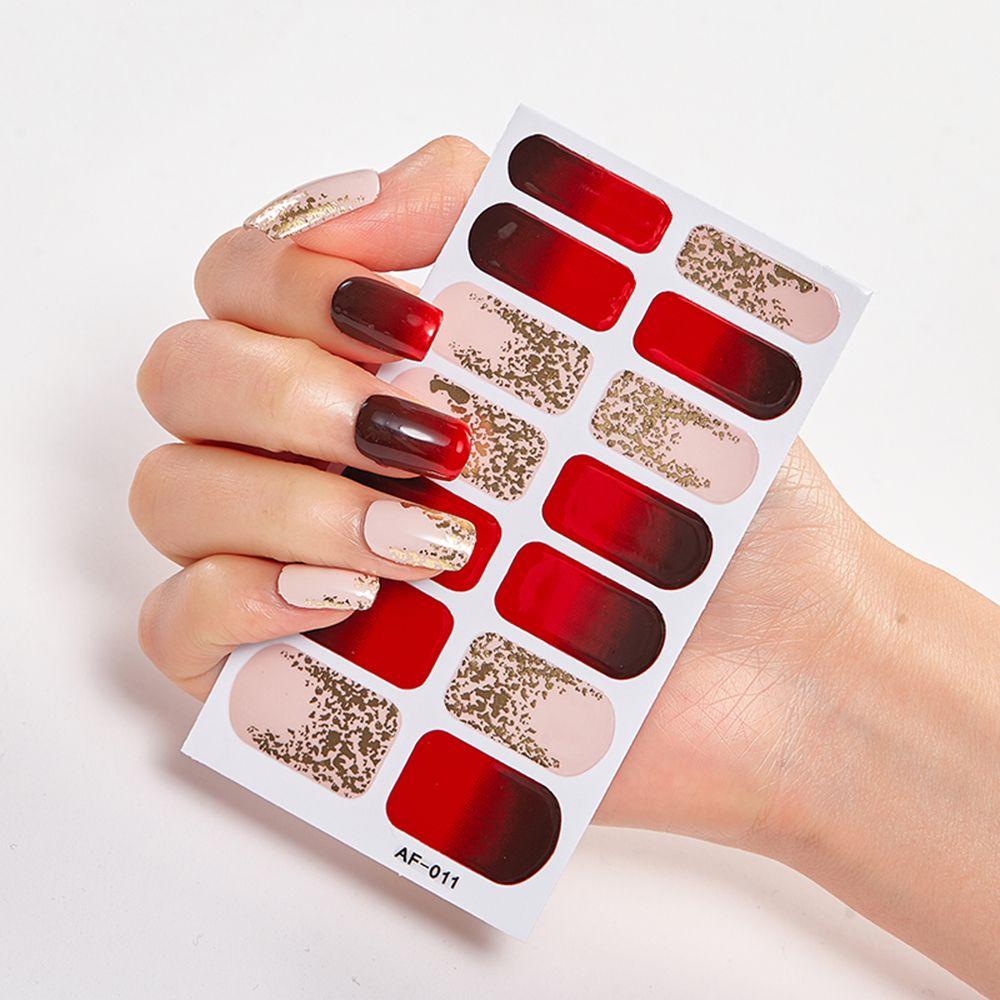 Women Girls Press On Nail Manicure Nail Polish Strips Nail Art Decal Full Nail Wraps Nail Stickers