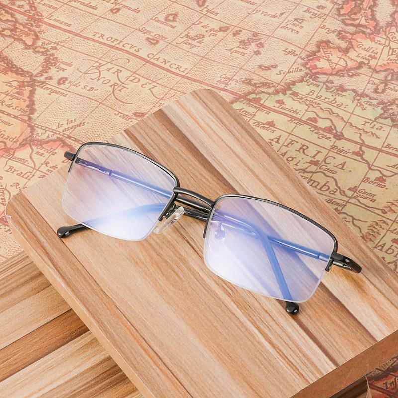 Металлические титановые мультифокальные очки для чтения, прогрессивные очки с защитой от синего излучения и УФ-излучения, очки для дальнозоркости, полурамка для мужчин и женщин