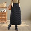 Хлопковый с подкладкой больших размеров С высокой талией винтажный Черный Весна осень Зима повседневный свободный длинный для женщины юбки женская юбка