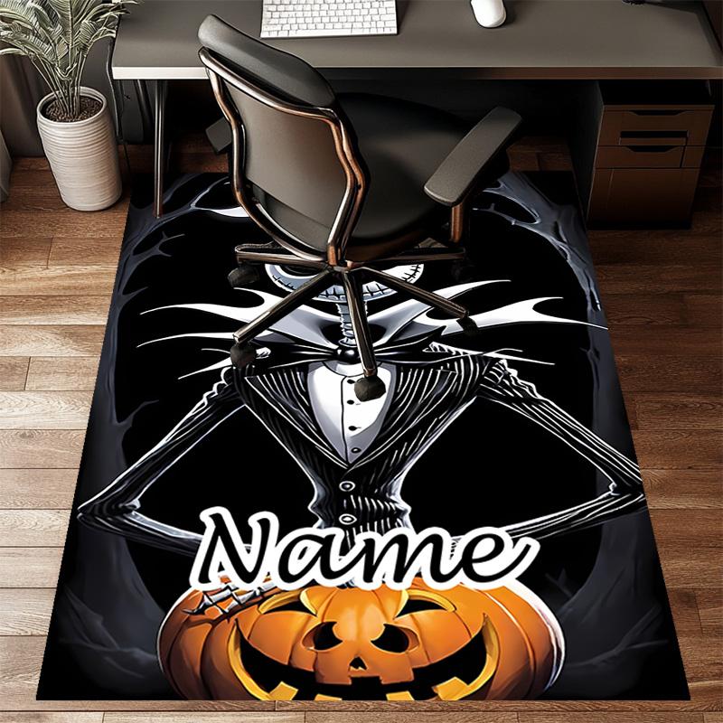 Custom Jack Mat Personalized Name, Polyester Washable Indoor Entryway Rug, Gift for Christmas, Easter, Thanksgiving Day