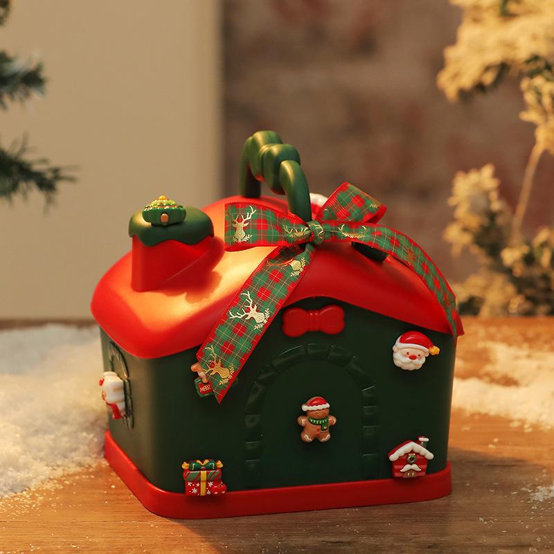 Коробка на Сочельник Свинка-копилка для Рождества Коробка для хранения Конфетница Коробка-яблоко на Сочельник Рождественский Новогодний Подарок Декор для дома