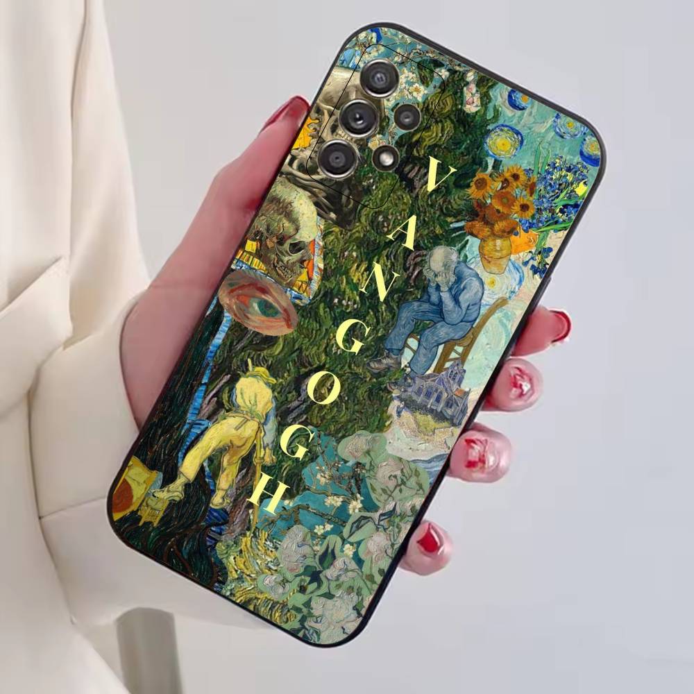 Чехол для телефона Van Gogh A-Art Эстетичный для Samsung S25, S24, S21, S22, S23, S30, Ultra, S20, Plus, Fe, Lite, Note, 10, Черная крышка