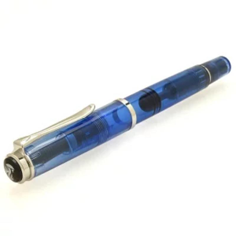 Pelikan Классическая специальная серия M205 Синий Демонстратор Перьевая ручка Широкое перо