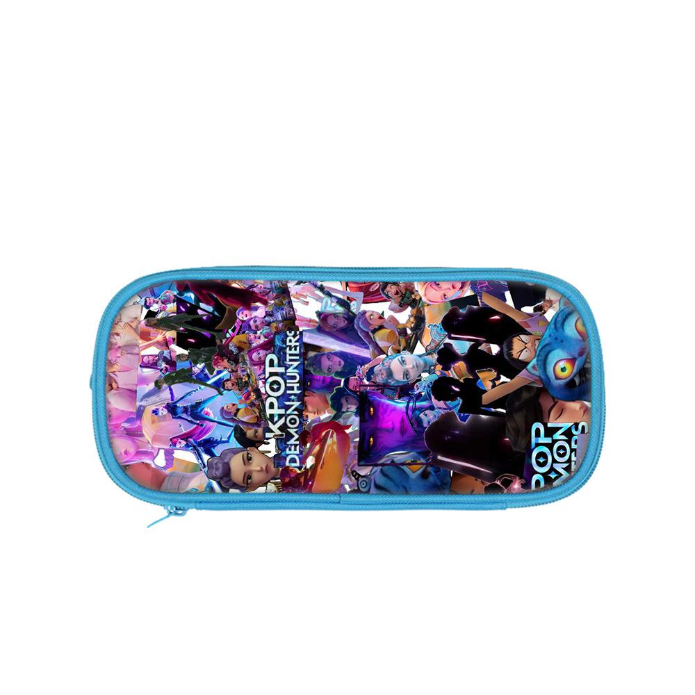 Студенческий синий двухслойный пенал K-pop охота на ведьм женская группа студенческий органайзер для хранения канцелярских товаров сумка для карандашей