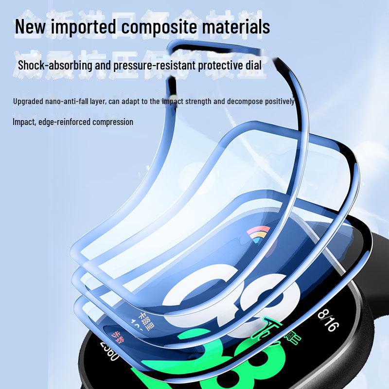 Защитная пленка из керамики и закаленного стекла для Xiaomi Redmi Watch5/4 - 3D, устойчивая к царапинам, взрывозащищенная.
