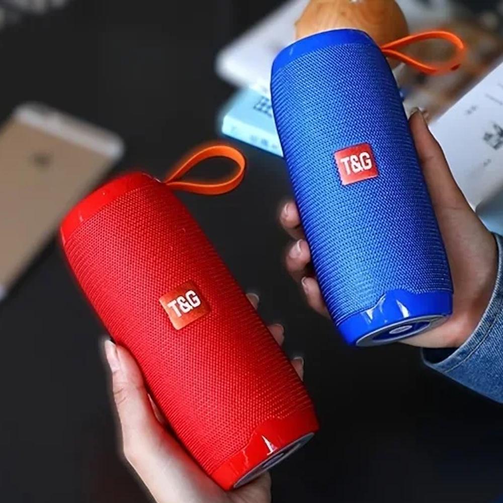 Многофункциональная беспроводная портативная колонка T&G со встроенным микрофоном, AUX-IN, слот для TF-карты для FM-воспроизведения, TWS стерео сопряжение