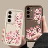 Мягкий чехол для телефона из ТПУ с розовым цветочным принтом для Samsung S25 Plus S24 FE S23 Ultra S22 A56 A16 A15 A55 A36 A06 A05 A35 A34, противоударный матовый чехол-бампер