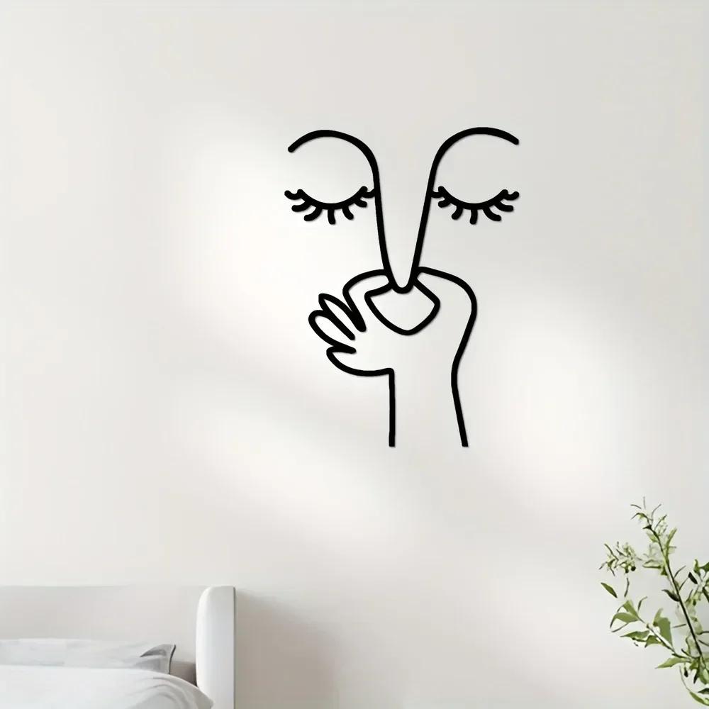 Creative Expression" 1Pc Humorous Metal Wall Art - Perfect for Bathroom, Bedroom & Living Room Decor. Unique Crafted Hanging.