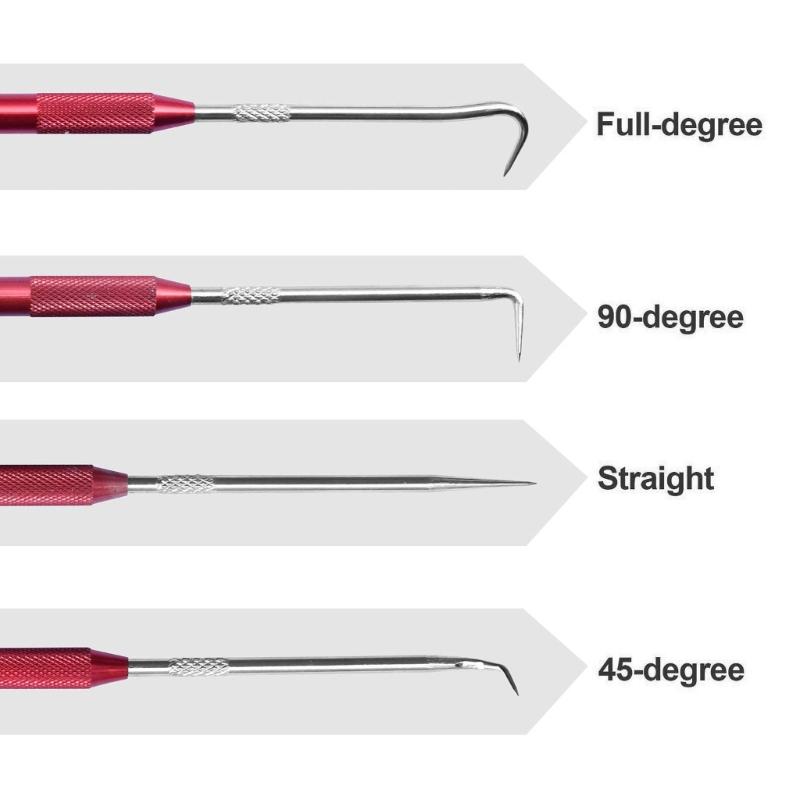 2 шт. Инструмент для снятия автомобильных сальников, Набор крючков и пик для автомобиля, Съемник уплотнительных колец и прокладок, Крючок под углом 45 градусов, Крючок под углом 90 градусов, Набор крючков и пик