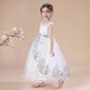 Платье принцессы с блестками, свадебное платье, длинное детское платье с пышным цветочным узором для девочек