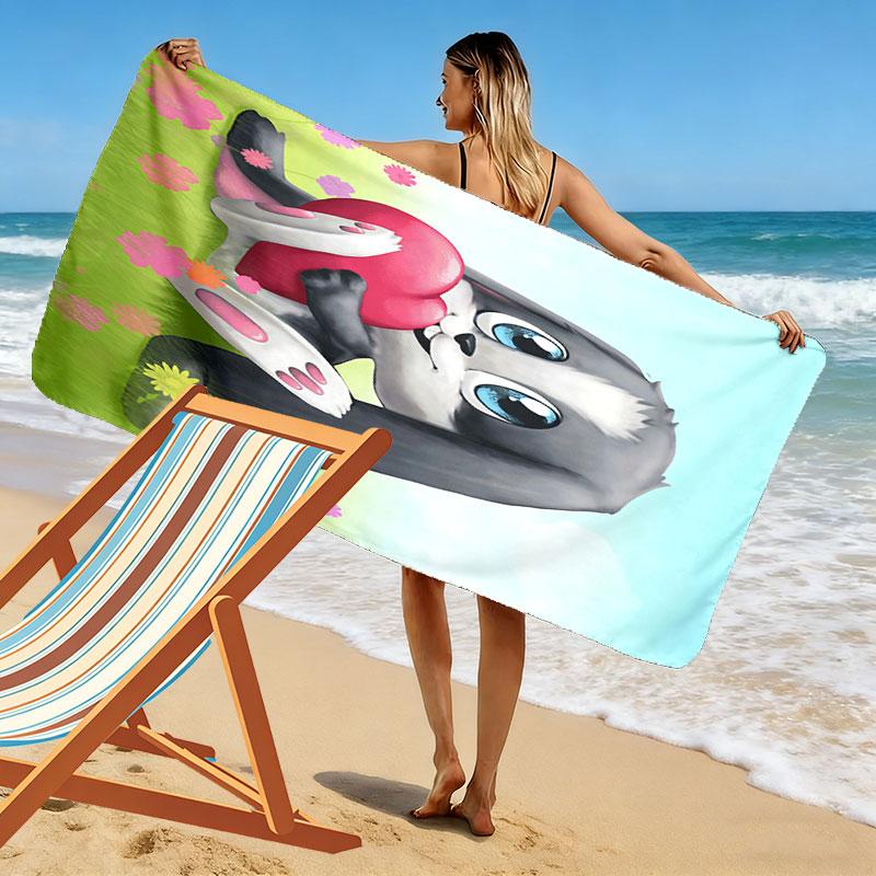 Schnuffel Print Beach Towel, Large Soft Quick Dry Towel for Beach Camping Swimming