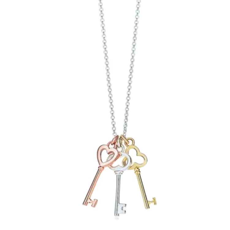 TIFFANY & CO. Keys 18K Gold With 925 Sterling Silver Necklaces Unisex Rose Gold/Gold/Silver 28277388