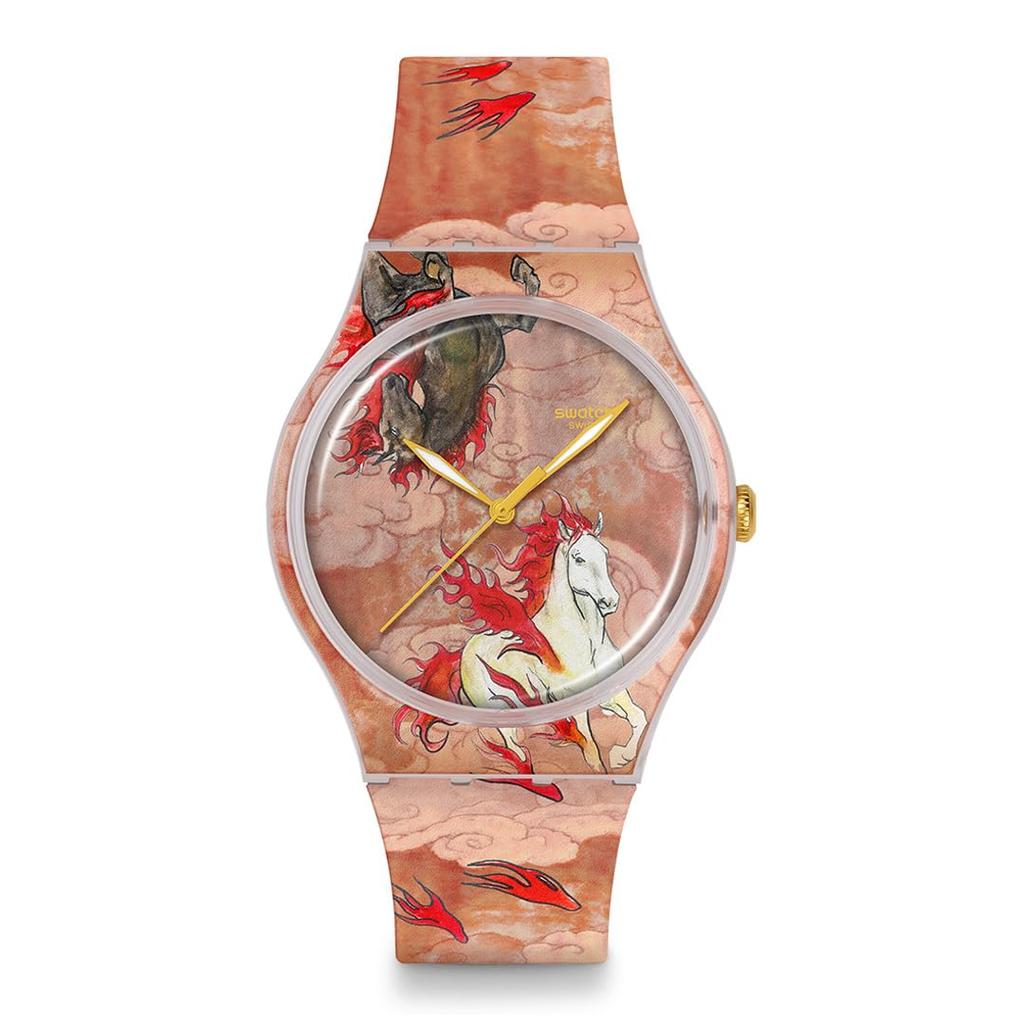 Swatch НОВЫЕ GENT ЕЗДА ПО ОБЛАКАМ Коричневые Часы, SUOZ369, Унисекс,