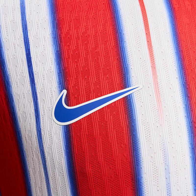 Nike Футболка Atletico Madrid 2024/25 Home легкая, быстросохнущая, удобная, с коротким рукавом, мужская, королевско-синяя, светло-красная, белая FN8769-405