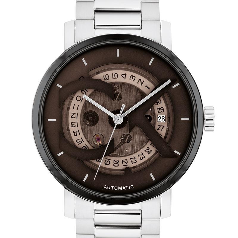 CALVIN KLEIN watch automatic mechanical movement steel strap 40mm brown dial men's watch 25300018