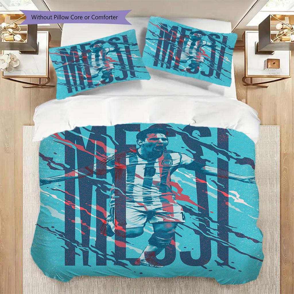 Lionel Messi Football Legend Bedding (1 * duvet cover + 2 * pillowcase, without core) 2D Flat Duvet cover and pillowcase Bedding set