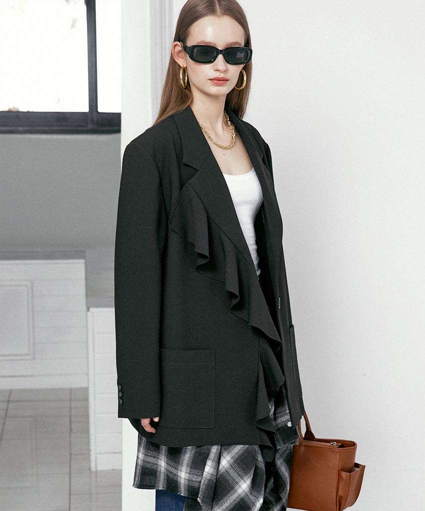 DEWEDEWE Ruffle Jacket_Black