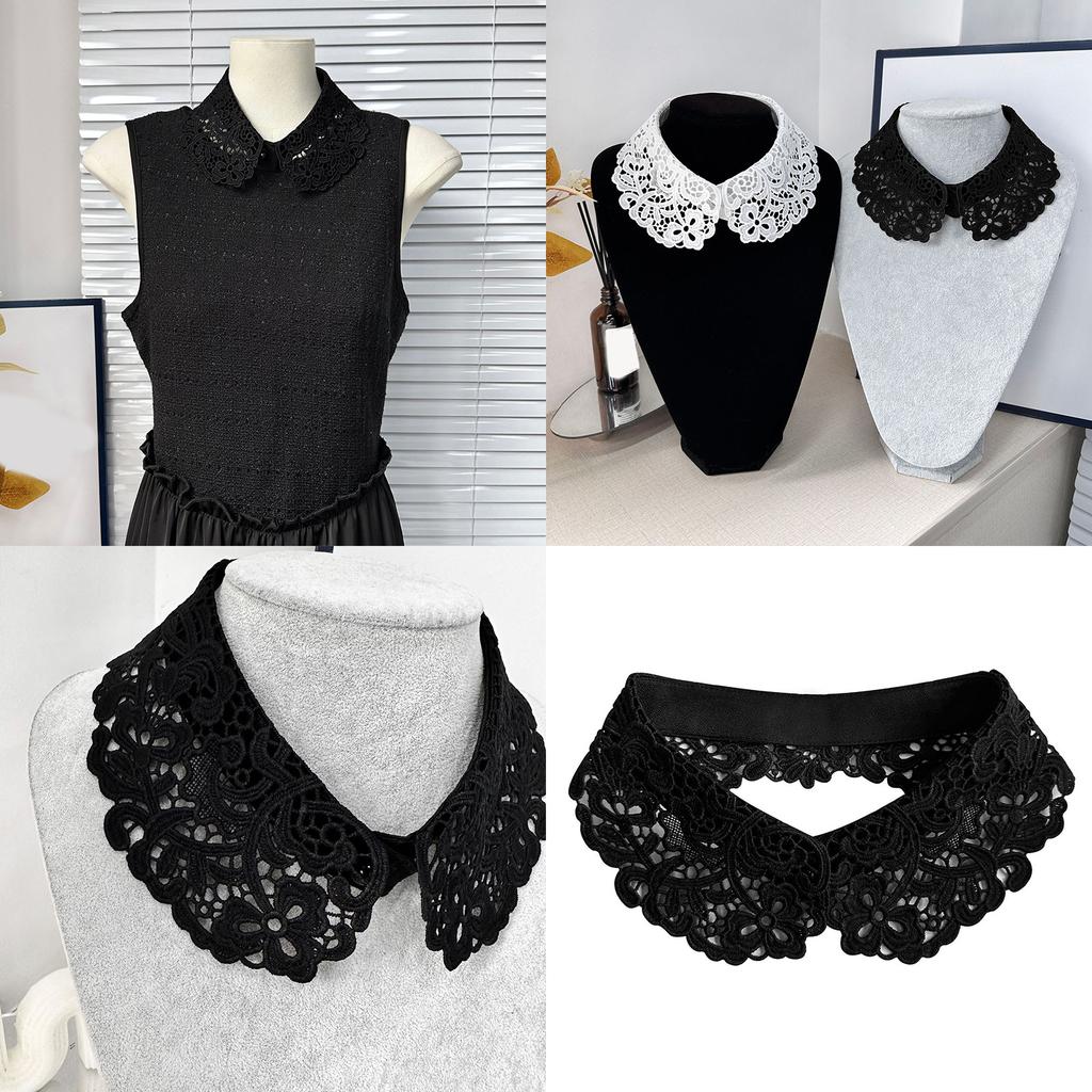 Elegant Lace Trim Detachable Collar For Women Stylish Eye Catching Accessory For Dresses And Sweaters