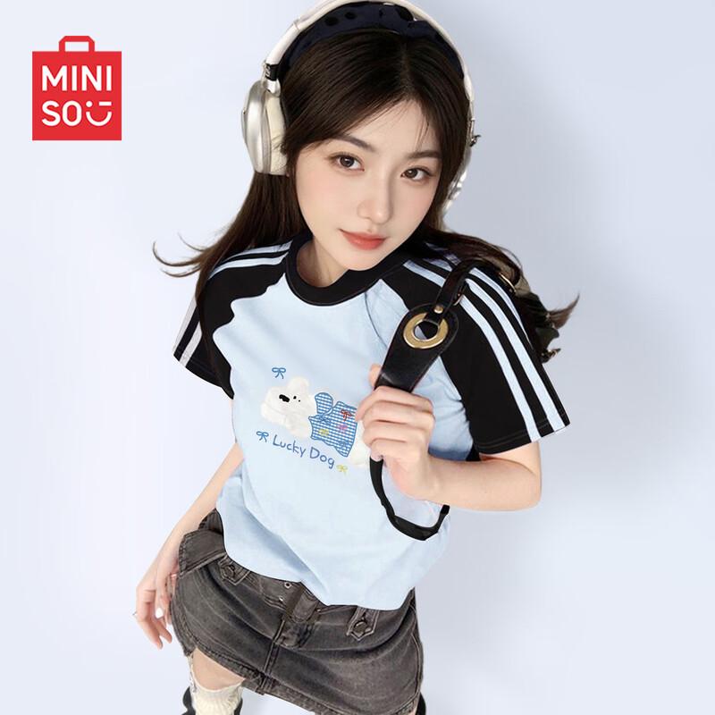 MINISO Женская легкая футболка из чистого хлопка
