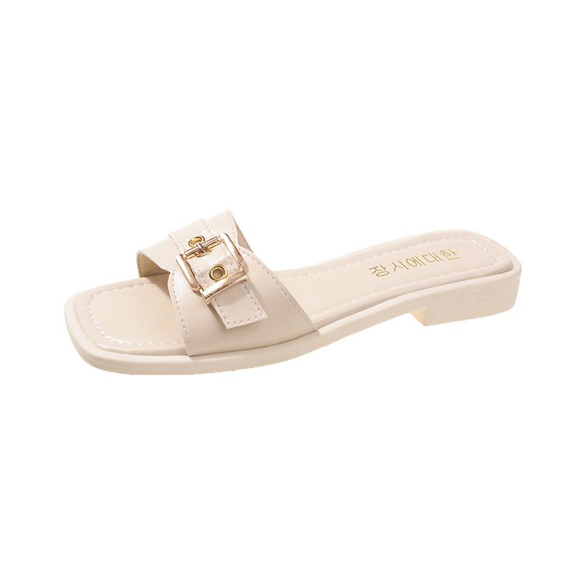 Летние новые тапочки 2024 года для женщин, шлепанцы, плоские пляжные тапочки, простые модные уличные тапочки для студентов