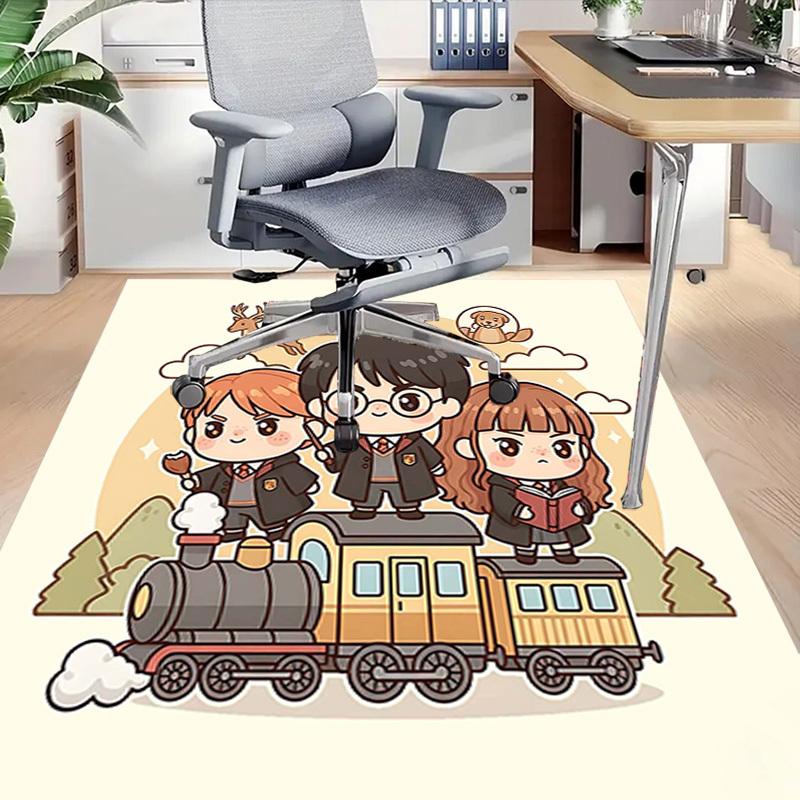 1PC Harry Potter train Non-Slip Floor carpet, suitable for Office, bedroomand playrooms. It can also be used as a sofa footrest cover-T54