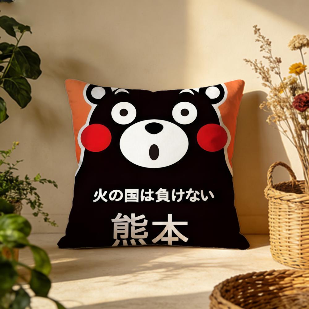 Hot KKumamoner Cushion Cover Versatile DoubleSided Pillow Case Fit for Sofa Bed Car Daily Decor