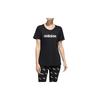 Alphabet Logo Print Training Sports Short Sleeve T-Shirt Women Tops Black FM6154