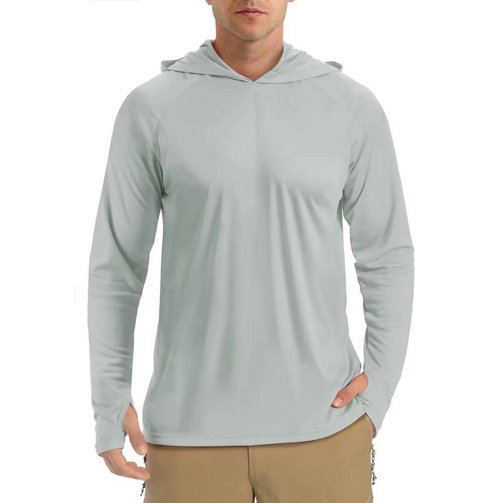 UPF 50+ Men's Long Sleeve T-Shirts Hoodies Sun/UV Protection Outdoor Hiking T-Shirt Sunscreen Shirts Tops Male Hoodie