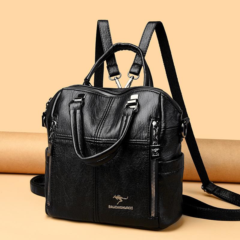 Рюкзак из овчины с крестообразным шитьем, многофункциональная сумка-ведро, модный женский дорожный рюкзак