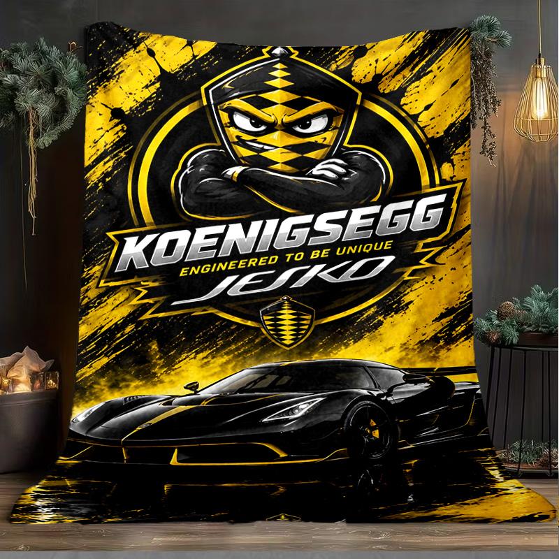 1PC Koenigs Car Blanket Flannel Throw for Sofa, Indoor, Camping, Living Room, Office, Chair, And Bed Soft Birthday Christmas Gift