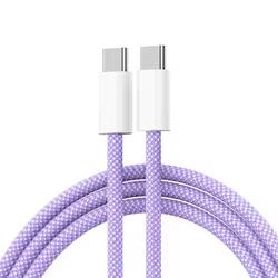 3Ft 6Ft Nylon Braided PD 60W 5A USB C to USB C Fast Charging Data Cable for iPhone 16 15 Pro Charge Usb C Cable