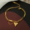 316L Stainless Steel Love Heart Bracelet For Women Girls Korean Fashion Classic Elegant Simple Anniversary Jewelry Gifts