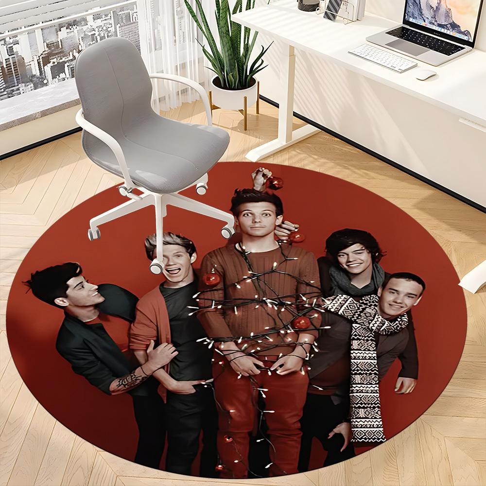 1 шт. Круглый ковер One Direction для офиса, комнатный коврик, подходит для офиса, под офисные стулья, спальни, гостиной, домашнего декора, декора комнаты