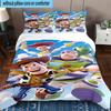 3PCS Cartoon toys 3pcs Bedding,Including 3PCS Duvet Cover And 2pcs Pillowcases Perfect for Christmas,Ideal for Bedroom, Dormitory