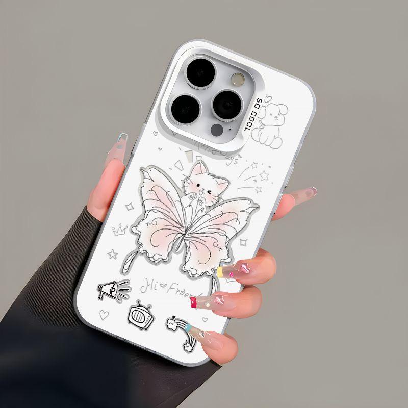 Мягкий противоударный чехол Butterfly Kitten для Apple iPhone 11/12/13/14/15 Pro/Pro Max