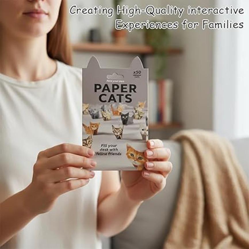 Креативные бумажные кошки своими руками Ручная работа Бумажная кошка Собака Динозавр Складывание Животных Складывание Ремесло Бумага Набор для Украшения Дома Подарки